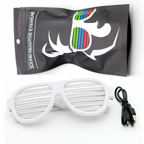 Voice-contor Led Glasses for Party Favors:Change with Music Drops